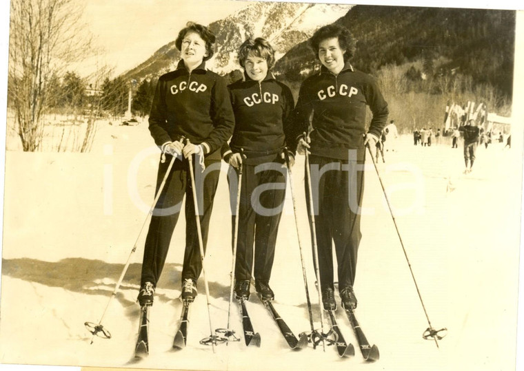 1960 CHAMONIX - I Universiade Invernale - Squadra femminile URSS di sci *Foto 