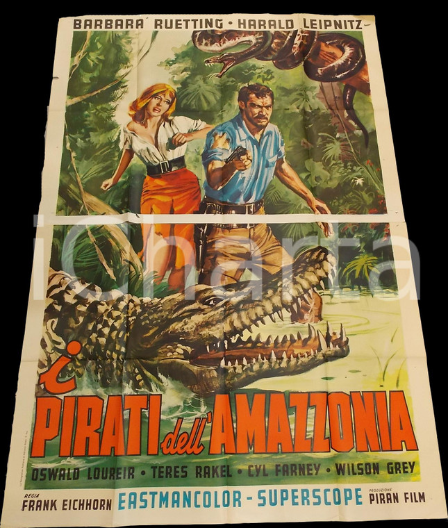 1963 I PIRATI DELL'AMAZZONIA River of Evil - Barbara RUTTING *Manifesto 140x200