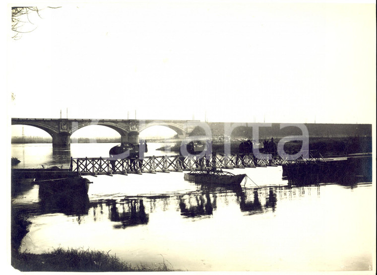 1920 ca FIUME TICINO Plotone GENIO Zappatori Minatori su ponte di barche *Foto