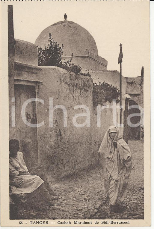 1910 ca TANGER (MAROC) Kasbah Marabout de Sidi-Berraissoul *Carte postale ANIMEE