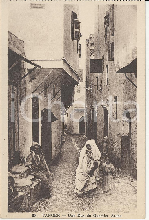 1910 ca TANGER (MAROC) Une rue du Quartier Arabe *Cartolina ANIMATA FP NV