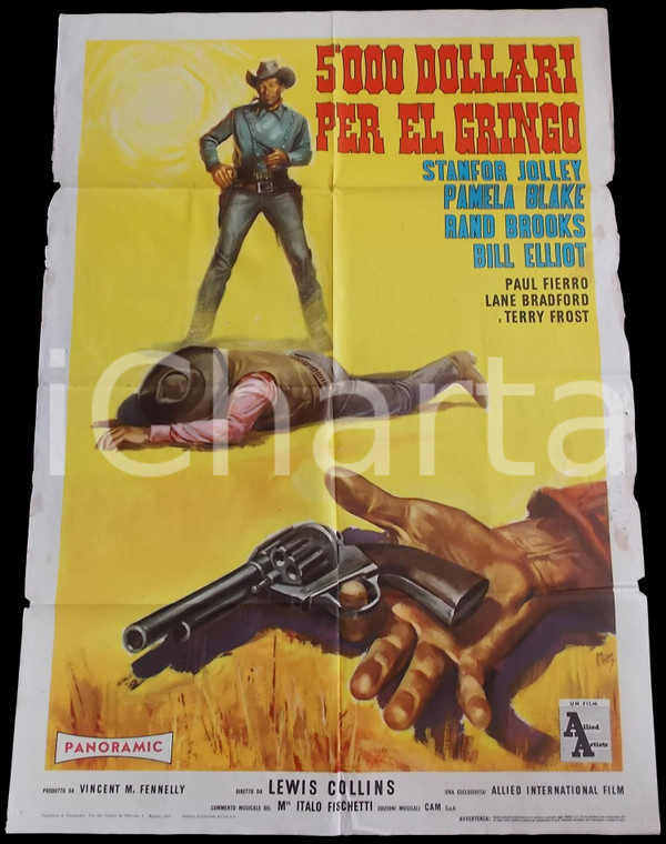 1966 5000 DOLLARI PER EL GRINGO Stanford JOLLEY Pamela BLAKE *Manifesto 100x140