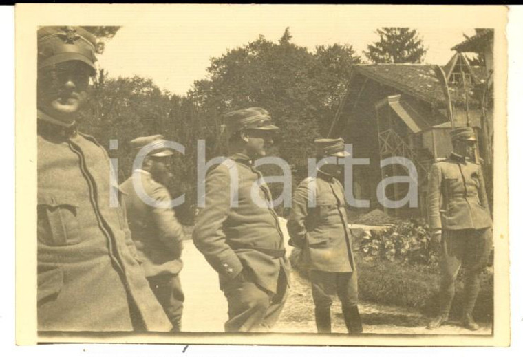 1916 WW1 ZONA DI GUERRA Arrivo ufficiali 15^ colonna al comando *Foto 9x6