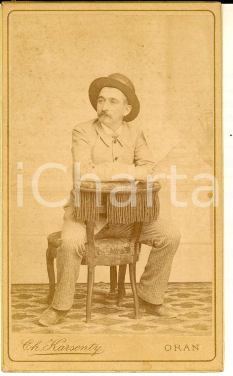 1890 ca ORAN (ALGERIE) Portrait d'homme assis - Photo Charles KARSENTY CDV