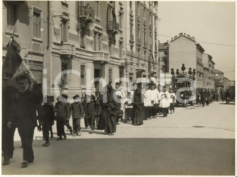 1940 ca MILANO CORSO CONCORDIA Funerali di Innocente GALIMBERTI - Foto 23x17 cm