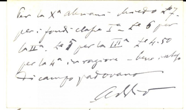 1890 ca PADOVA Biglietto da visita avvocato Alessandro STOPPATO - Autografo 