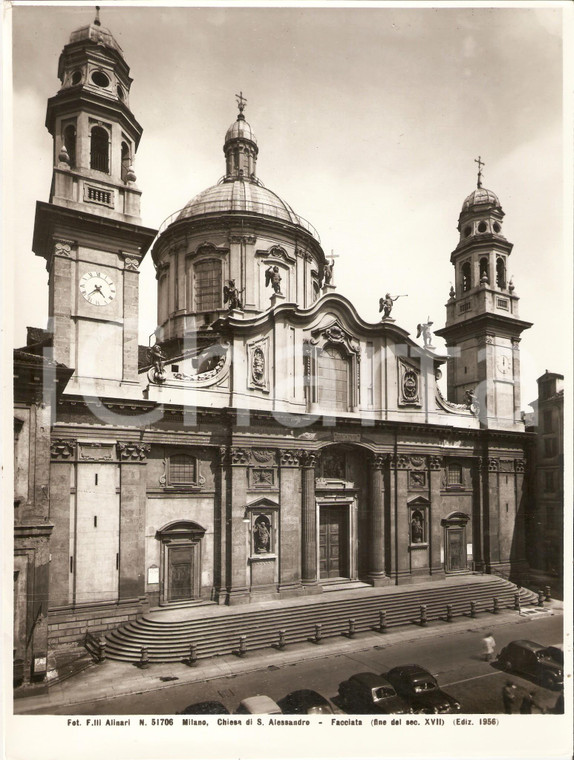 1956 MILANO Chiesa di Sant'Alessandro in Zebedia *Foto artistica ALINARI 20x25