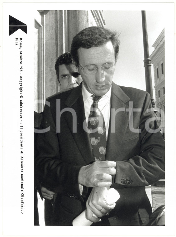 1996 ROMA Gianfranco FINI presidente di Alleanza Nazionale *Ritratto 17x24 cm