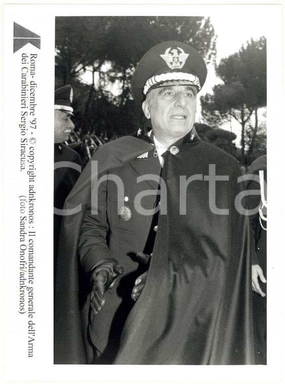 1997 ROMA Sergio SIRACUSA comandante dell'Arma dei Carabinieri *Foto 17x24 cm