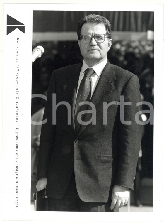 1997 ROMA Ritratto del presidente del Consiglio Romano PRODI *Foto 17x24 cm