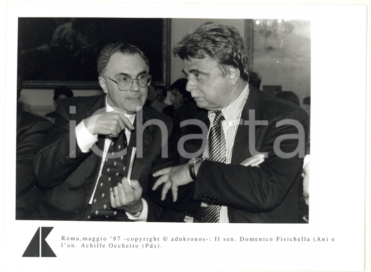 1997 ROMA Conversazione tra Domenico FISICHELLA e Achille OCCHETTO *Foto 24x17