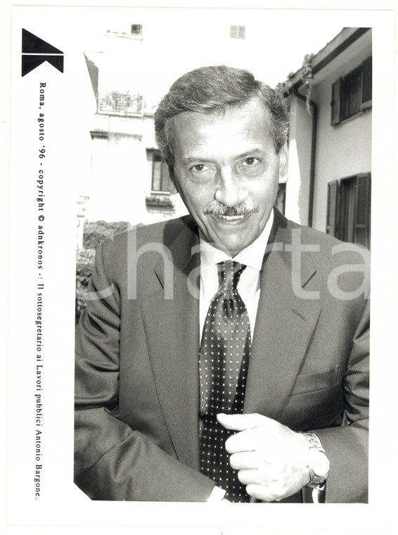 1996 ROMA Ritratto di Antonio BARGONE sottosegretario ai Lavori Pubblici *FOTO