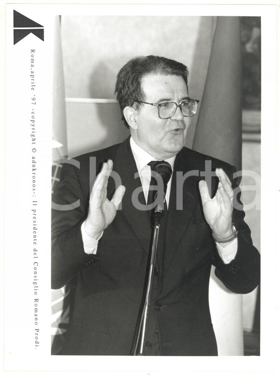 1997 ROMA Discorso di Romano PRODI presidente del Consiglio - Foto 17x24