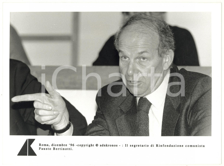 1996 ROMA - RIFONDAZIONE COMUNISTA Ritratto di Fausto BERTINOTTI - Foto 24x17