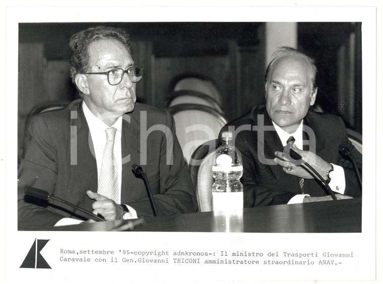 1995 ROMA Giovanni CARAVALE e Giovanni TRICOMI durante conferenza stampa - FOTO 