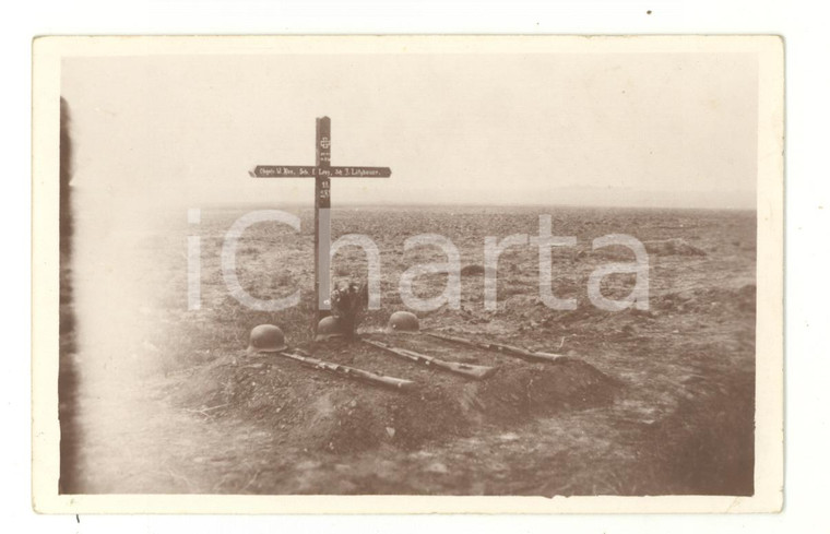 1945 ca WW2 GERMANY Cimitero di guerra - Tomba soldato LOTZBAUER *Foto cartolina