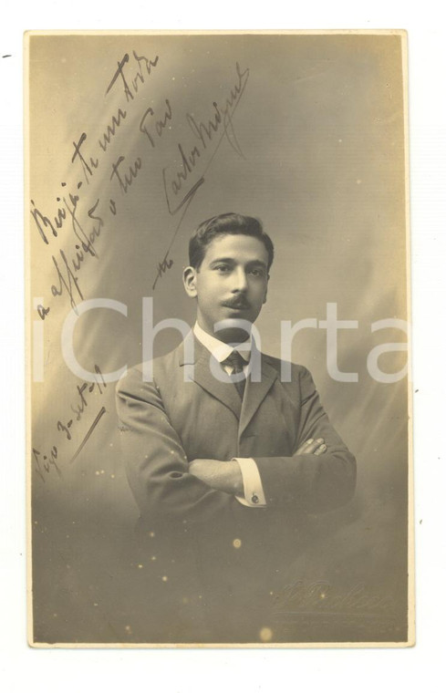 1919 VIGO (ESPANA) Ritratto di giovane uomo - Foto cartolina F. PACHECO