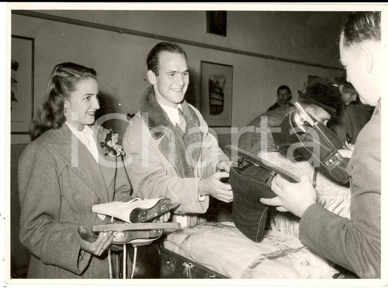 1952 FRANCOFORTE SUL MENO Aeroporto - I pattinatori Dick BUTTON Susan MORROW