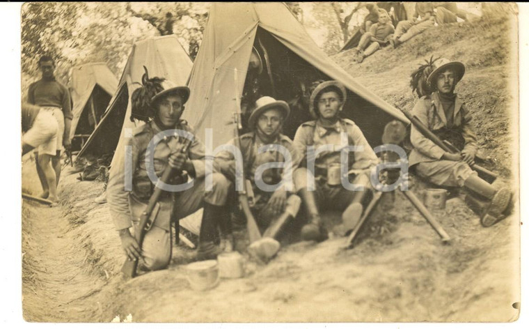 1925 ca REGIO ESERCITO Bersaglieri nelle tende dell'accampamento *Foto cartolina