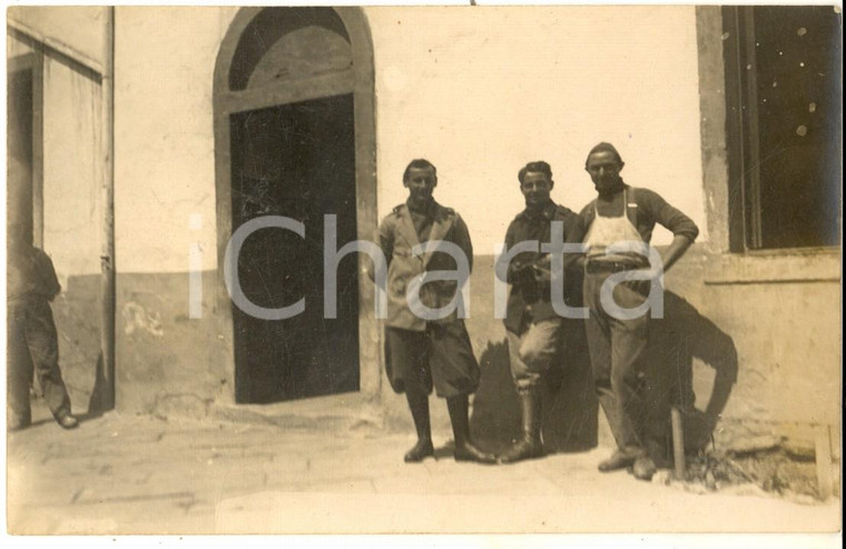 1925 ca LIVORNO REGIO ESERCITO Ufficiali con un meccanico *Foto cartolina