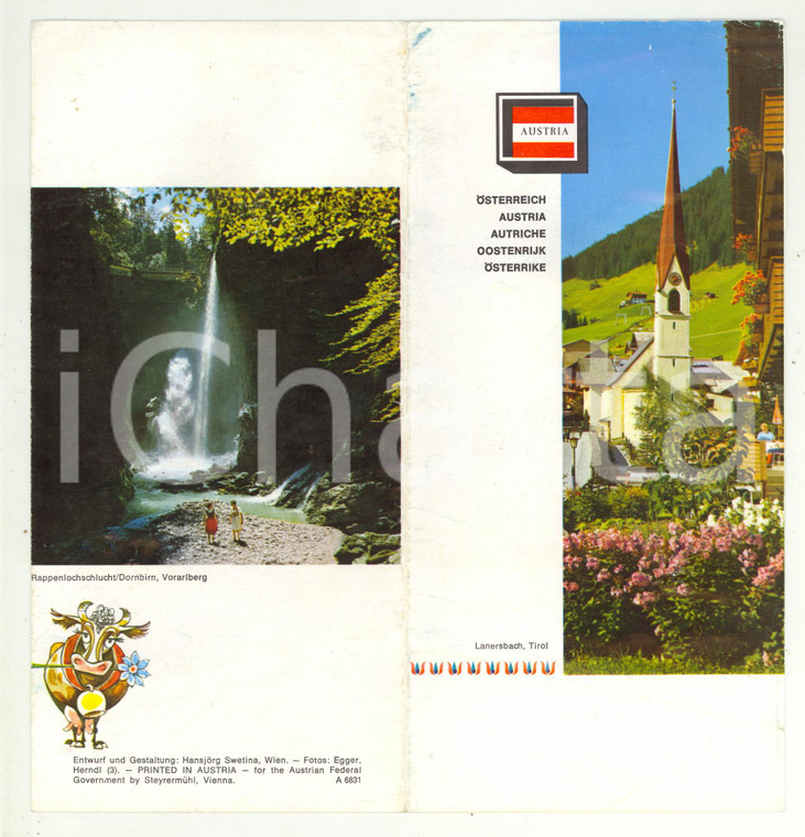 1970 ca AUSTRIA Salzburg - Tirol - Pieghevole ILLUSTRATO VINTAGE