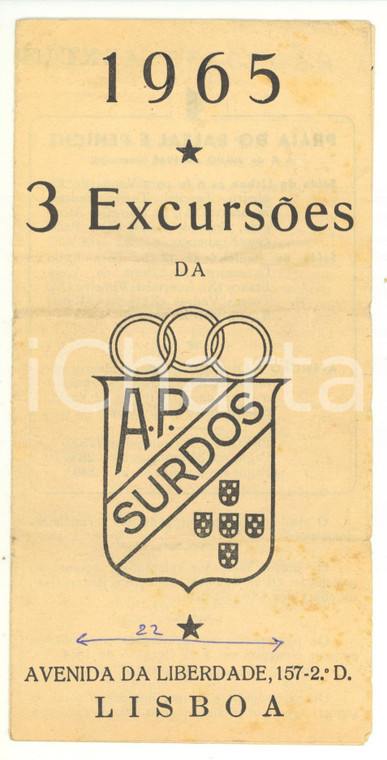 1965 LISBOA Associação Portuguesa de Surdos - Programa 3 Excursoes