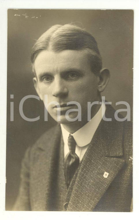 1916 MILANO Ritratto di giovane uomo - Famiglia TANCI *Foto cartolina FIORINI