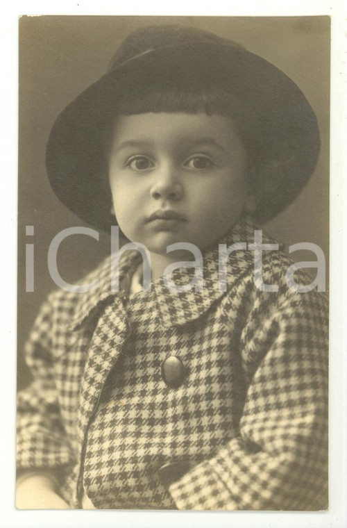 1916 MILANO Famiglia TANCI - Bambina in cappotto a quadretti *Foto FIORINI