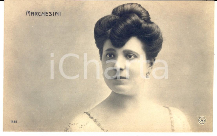 1900 ca ITALIA TEATRO Ritratto dell'attrice MARCHESINI - Cartolina VINTAGE fp nv