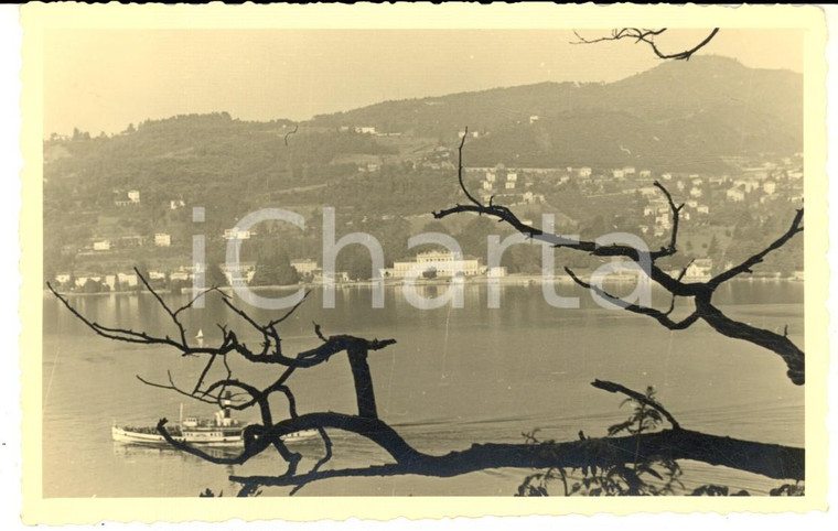 1940 ca LAGO DI COMO Veduta con VILLA OLMO- Foto cartolina VINTAGE