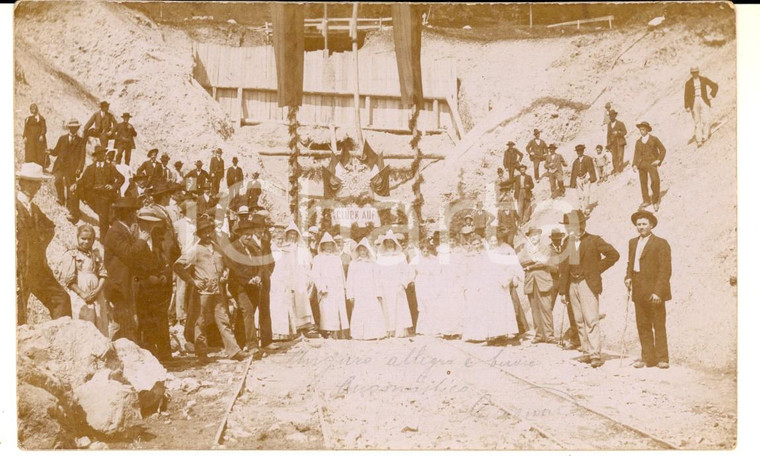 1904 WOCHEINER VELLACH Ferrovie - Apertura del cantiere - Foto cartolina RARA 