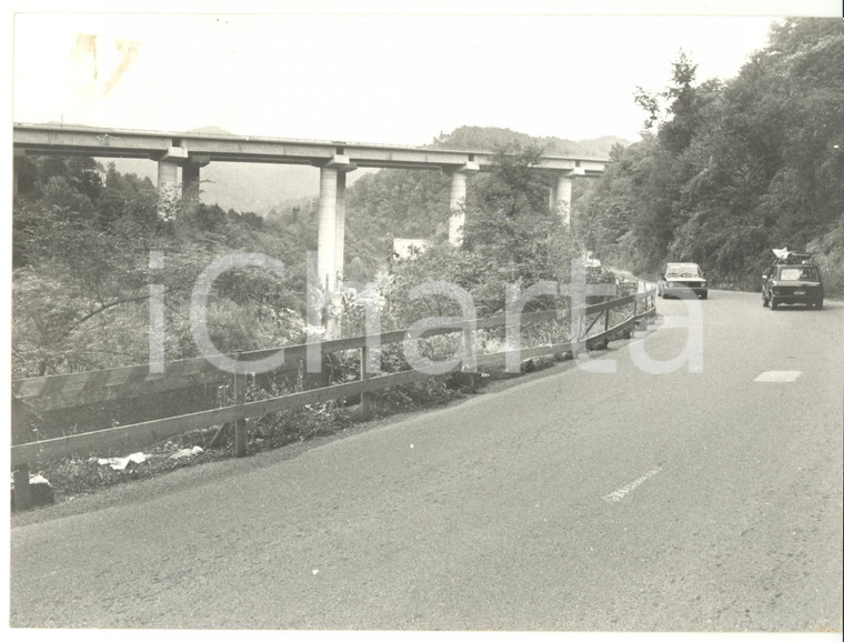 1984 GENOVA Tratto della provinciale ROSSIGLIONE - OVADA *Foto VINTAGE 24x18