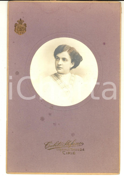 1905 ca CIRIE' Ritratto di donna in abito bianco - Foto Stefano CABITO 12x16 cm