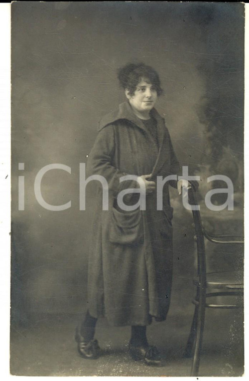 1921 GENOVA BOLZANETO Ritratto di donna con mantella - Foto cartolina VINTAGE