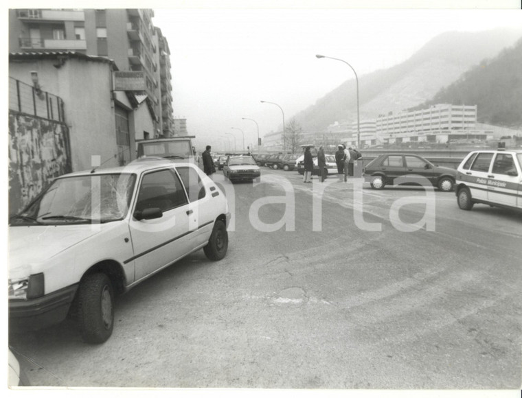 1990 ca GENOVA Incidente stradale - Controlli Polizia Municipale *Foto VINTAGE