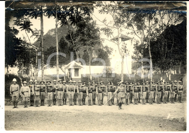 1920 ca BIRMANIA (?) COLONIALISMO Ufficiali con truppe locali *Foto 18x13 cm