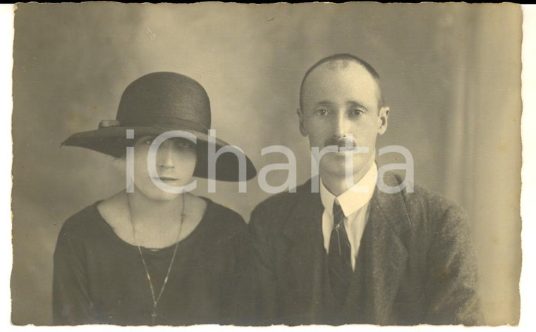 1925 GENOVA Ritratto di una coppia di sposi - Foto cartolina S. CANNATA & G.
