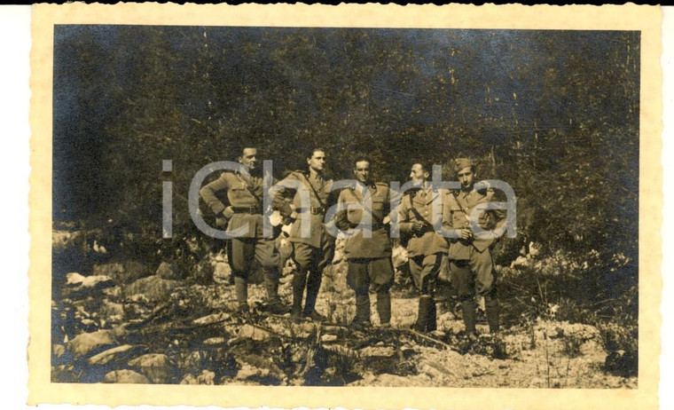 1939 WW2 BOLZANO Ufficiali di artiglieria in pattuglia - Foto cartolina