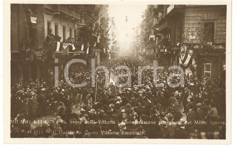 1921 MILANO Sagra della Vittoria - Il corteo in corso Vittorio Emanuele 