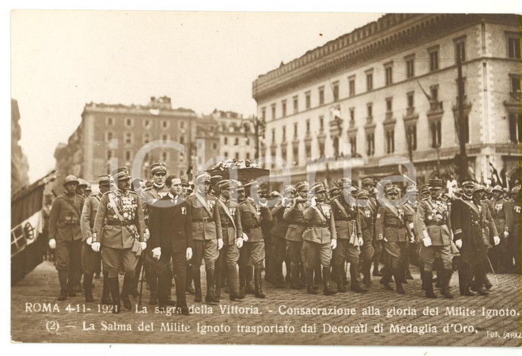 1921 ROMA Sagra della Vittoria - Decorati Medaglia d'Oro con salma Milite Ignoto