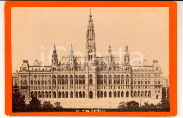 1880 ca WIEN Rathaus *Fotografia A. F. CZIHAK'S n° 84 VINTAGE 17x11 cm
