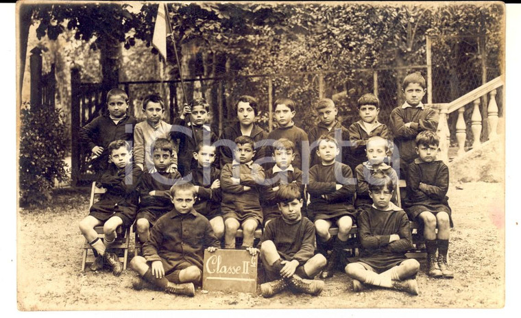 1925 ca ITALIA Classe di 2^ elementare con la maestra *Foto cartolina VINTAGE