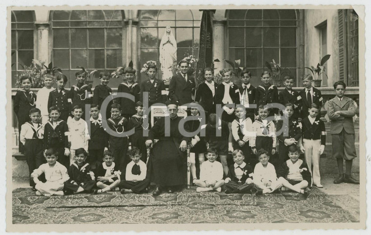 1932 MILANO Istituto ZACCARIA Alunni con il rettore BRUGOLA *Foto cartolina