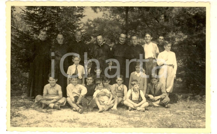 1930 ca MILANO Istituto ZACCARIA Sacerdoti con gli alunni - Foto cartolina
