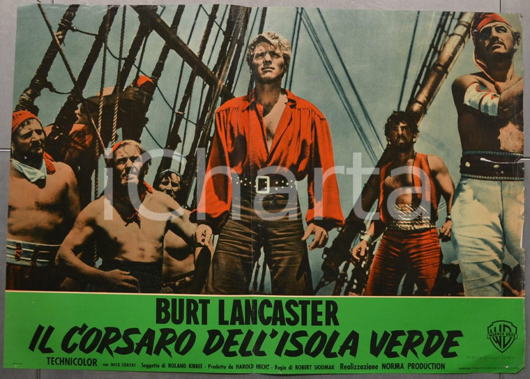 1953 IL CORSARO DELL'ISOLA VERDE Burt LANCASTER Fotobusta 66x46 cm (5)
