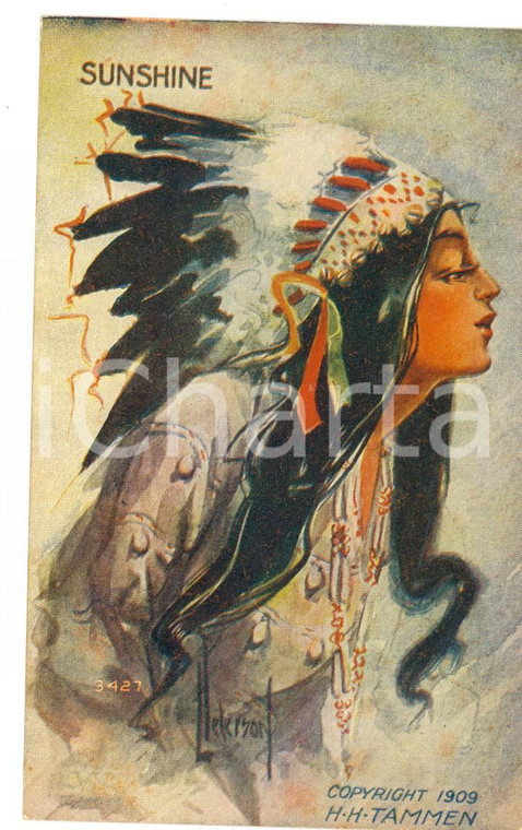 1909 NATIVE AMERICAN Indian Princess - Sunshine *Postcard TAMMEN ill. PETERSON