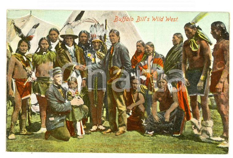 1906 PARIS BUFFALO BILL'S WILD WEST Show - Native Americans *Postcard RARE 
