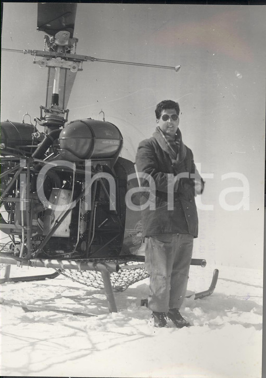 1956 VALLE D'AOSTA Tragedia Monte Cervino - Pilota Mathis con il suo elicottero