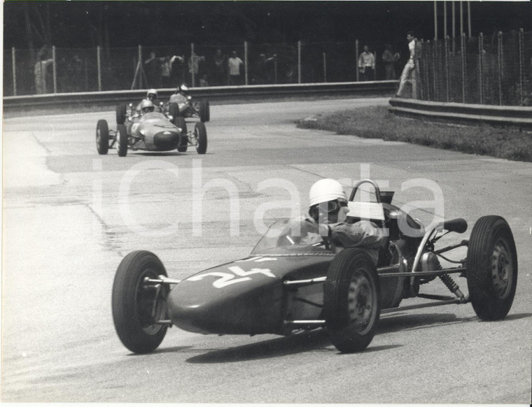 1964 GP DELLA LOTTERIA DI MONZA Guglielmo BELLASI su FORD LOTUS *Foto 24x18 cm