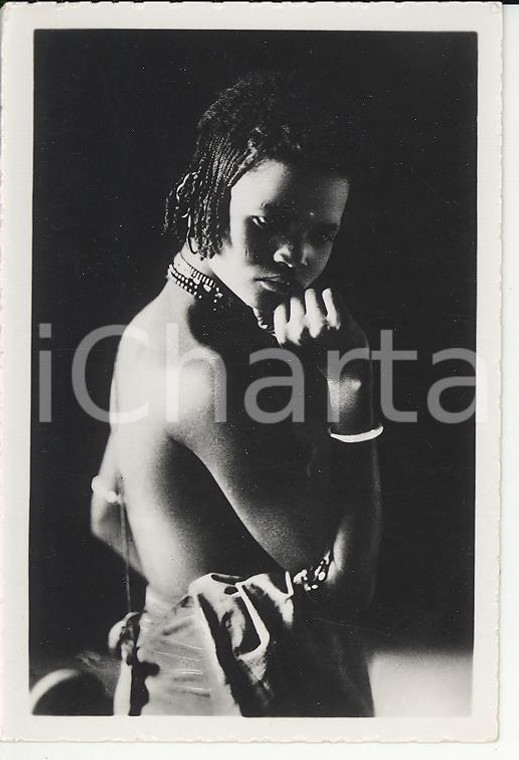 1935 ca A.O.I. ETIOPIA Ritratto di bambino etiope *VERA PHOTO cm 9X5,8